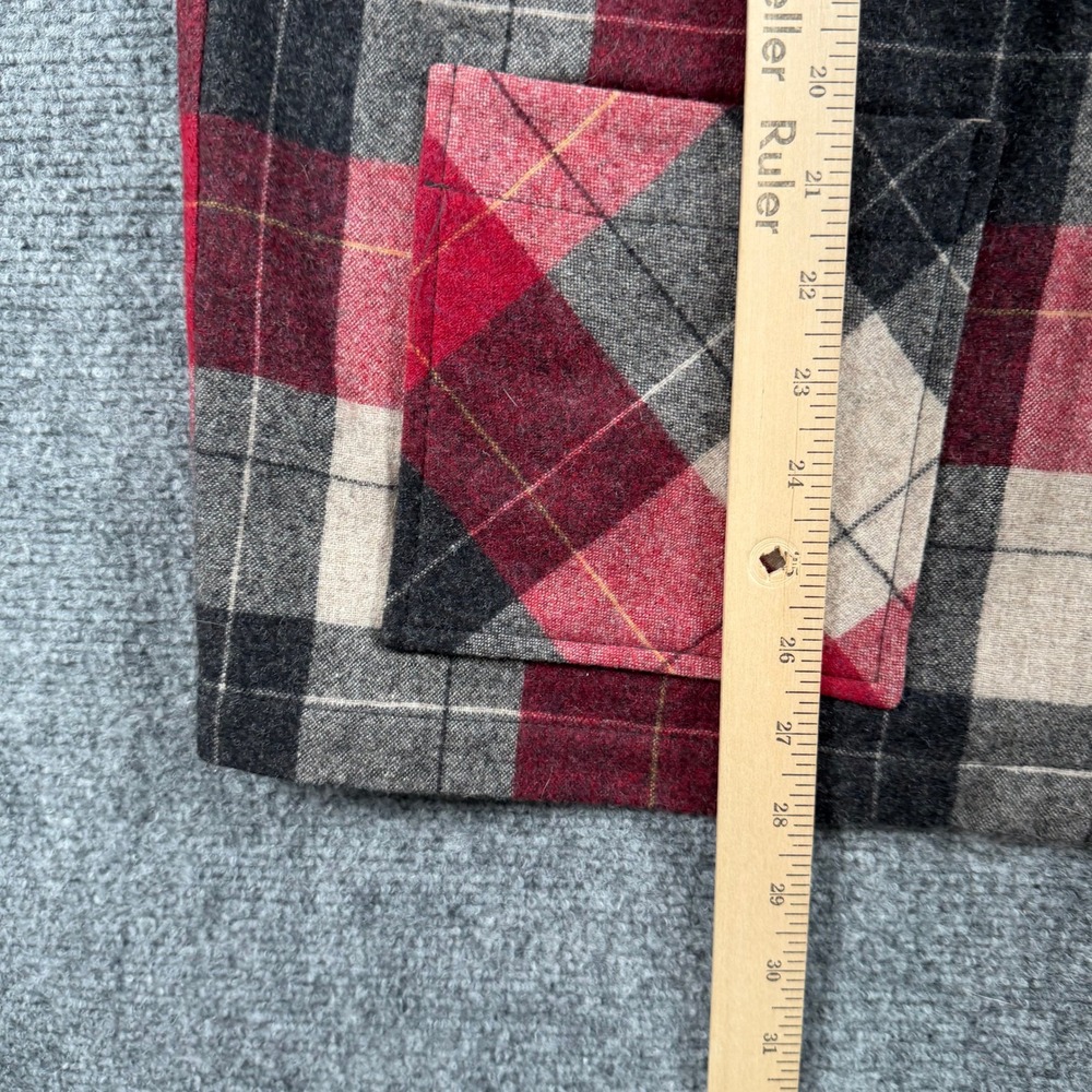 Pendleton 49'er Plaid Wool Jacket Womens Large Red Button Up Made In USA Vintage - Picture 3 of 7